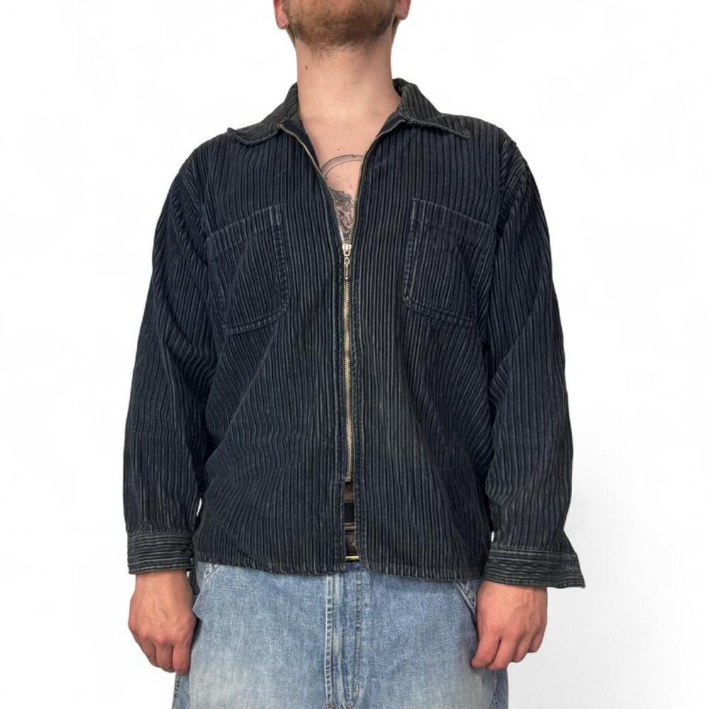 90s Montana Blues blue corduroy zip up jacket Size L